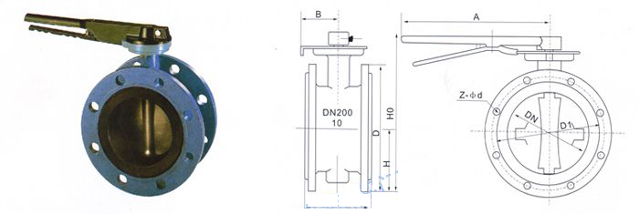 D41X手柄式法兰软密封蝶阀 D41X手柄式法兰软密封蝶阀